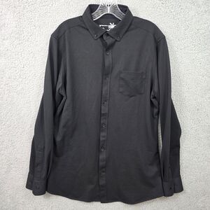 Desert Dunes Men's Black Button Down Long Sleeve Shirt Stretch Casual SIze M